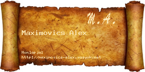 Maximovics Alex névjegykártya